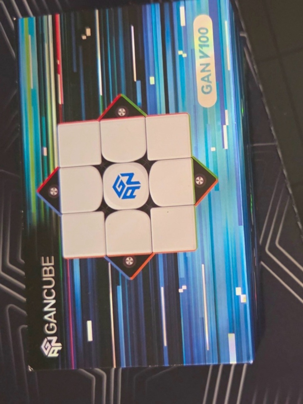 GAN V100 White Magnetic 3x3 Speed Cube